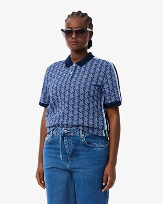 Polo em Jacquard com Monograma Slim Fit