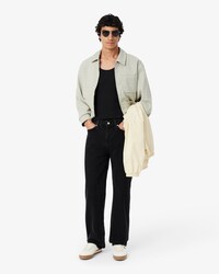 Top sem Mangas de Algod&atilde;o Canelado Slim Fit