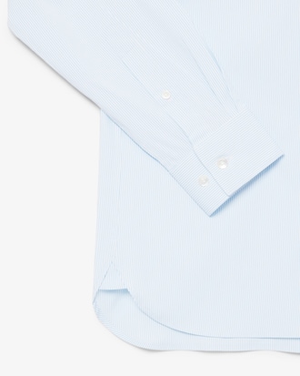 Camisa em Popelina Elástica às Riscas Slim Fit