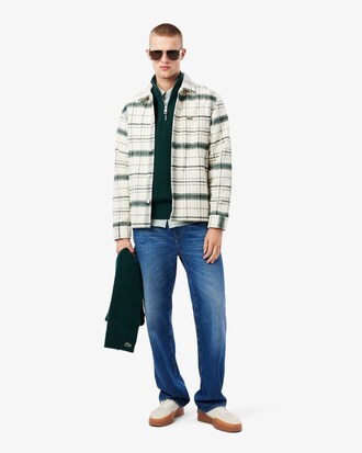 Sweater de Gola Alta em Lã Cardada com Fecho