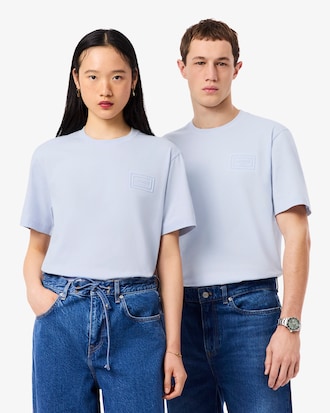 T-shirt em Jersey com Marca Gravada em Relevo