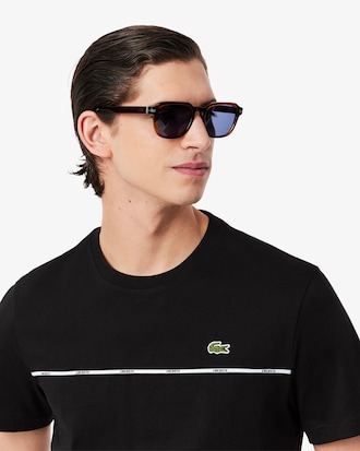T-shirt Lacoste em Jersey de Algod&atilde;o com Rebordo