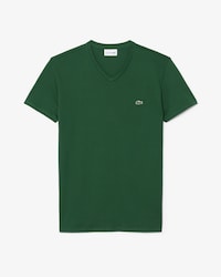 T-shirt de Algod&atilde;o Pima com Decote em V Leve