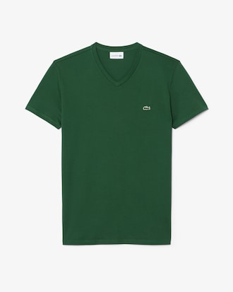 T-shirt de Algod&atilde;o Pima com Decote em V Leve