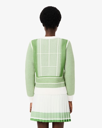 Sweater com Court de T&eacute;nis Gr&aacute;fico em Jacquard