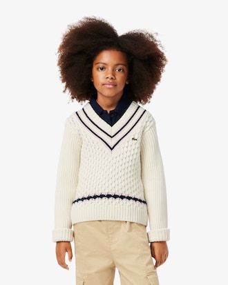 Colete tipo Sweater Decote em V de Algod&atilde;o