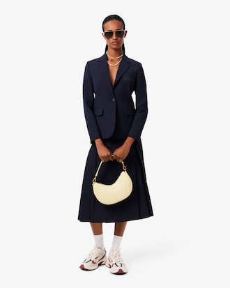 Mala Meia-Lua Maheki de Pele em Relevo