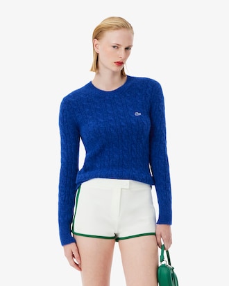 Sweater Runway em Malha Tran&ccedil;ada com Mistura de L&atilde; de Alpaca