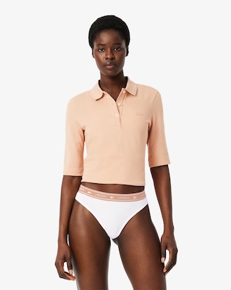 Cuecas String em Algodão de Cintura Elástica com Logo