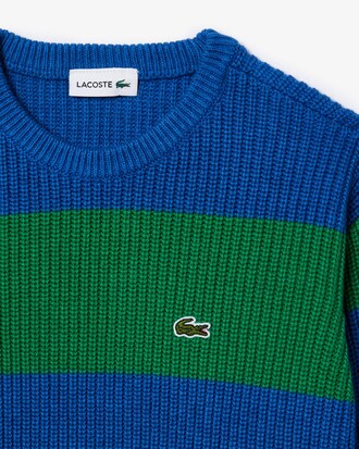 Sweater de Algodão Listrada em Dois Tons