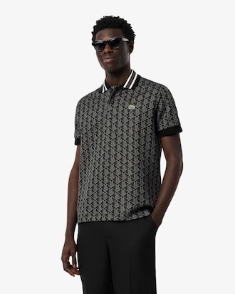 Polo em Jacquard com Monograma Classic Fit