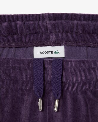 Cal&ccedil;as de Fato de Treino em Veludo com Acabamento em Contraste