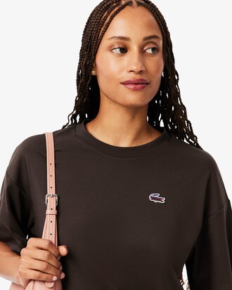 T-shirt de Corte Descontra&iacute;do com Crocodilo de Paisagem