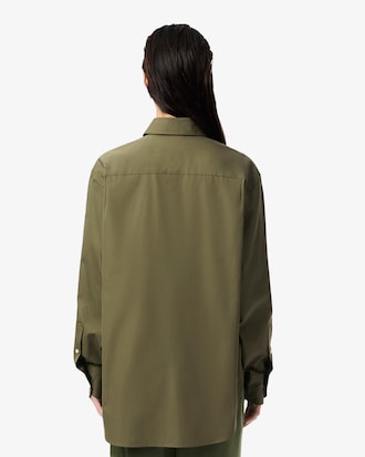 Camisa em Popelina de Algodão Oversized