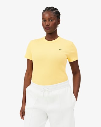 T-shirt de Algod&atilde;o Canelado Slim Fit