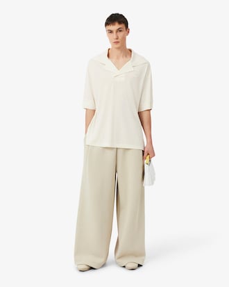 Polo Runway Oversize em Piqu&eacute; de Seda