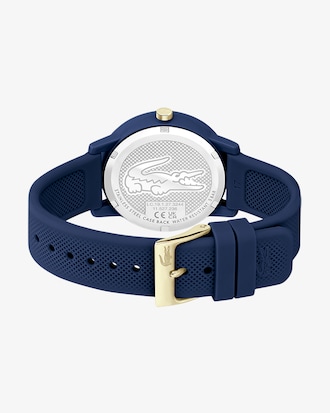 Rel&oacute;gio Lacoste.12.12 com pulseira de silicone azul, para mulher