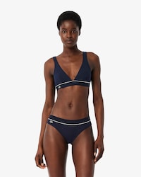 Bralette triangular de algod&atilde;o canelado