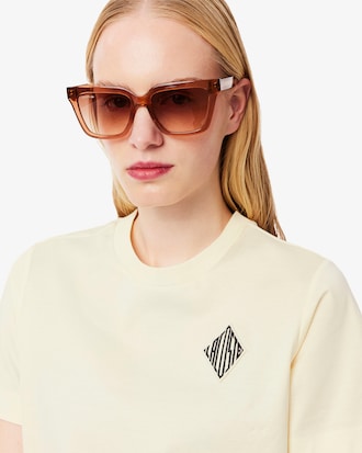 T-shirt de Algodão com Emblema Lacoste