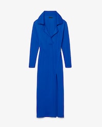 Vestido Maxi Runway Acetinado com Gola de Polo