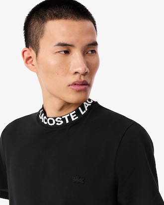 T-shirt em Piqu&eacute; em Jacquard de Marca