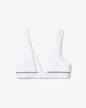 Bralette triangular de algod&atilde;o canelado