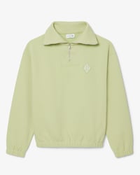 Sweatshirt em Piqu&eacute; Loose Fit com Gola com Fecho