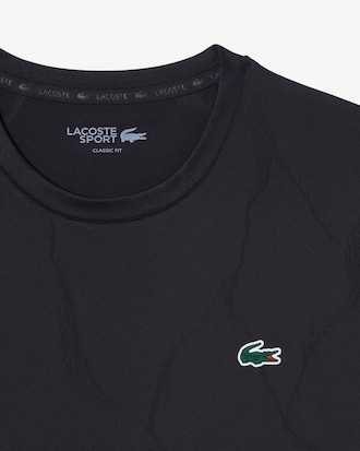 Top sem Mangas de T&eacute;nis em Jacquard com Crocodilo e Tecnologia Ultra-Dry