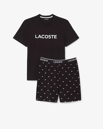 Pijama de Algod&atilde;o com Estampado de Crocodilo