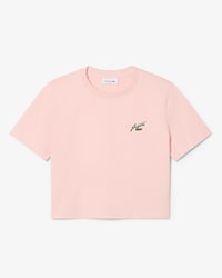 T-shirt de Algod&atilde;o Relaxed fit com Pormenor de Emblema