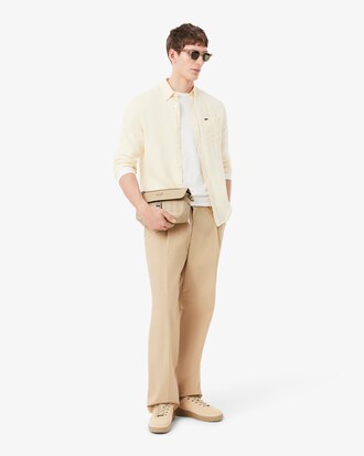 Mala Pequena de Pele com Aba e Monograma