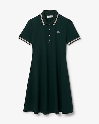 Vestido Skater Elástico com Gola de Polo