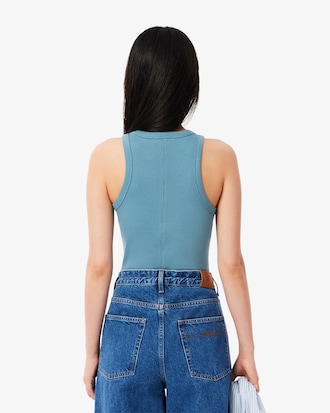 Top sem Mangas em Algod&atilde;o Slim Fit