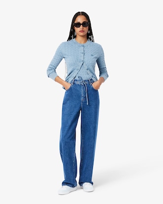 T&eacute;nis em pele Court Cage para senhora