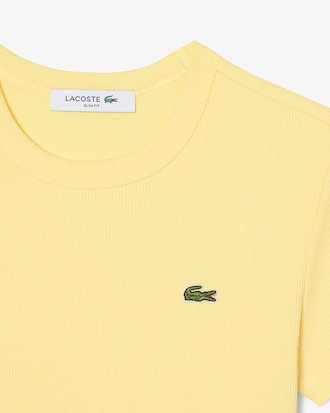 T-shirt de Algod&atilde;o Canelado Slim Fit