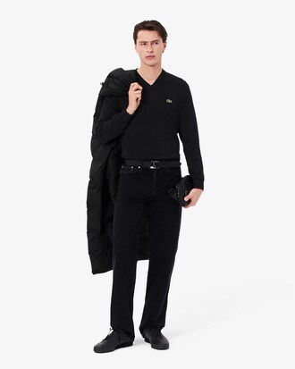 Sweater Monocromática de Algodão com Decote em V