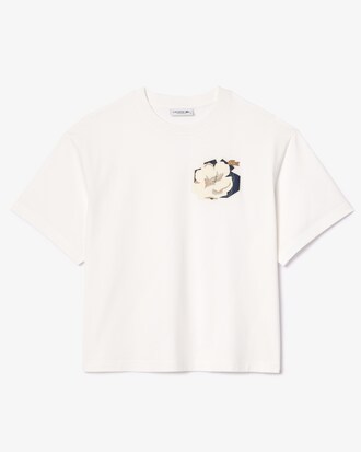 T-shirt de Algodão Oversize com Estampado Floral
