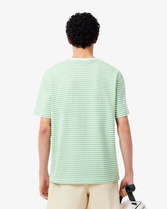 T-shirt de Algodão Grosso às Listras