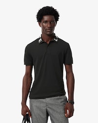 Polo em Jacquard com Marca Slim Fit