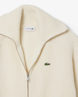 Sweater de Gola Alta com Fecho em L&atilde; Cardada