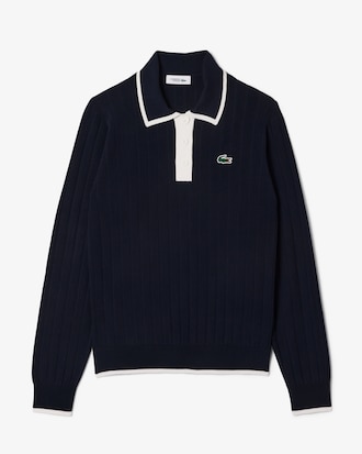 Sweater de Golfe Elástica com Gola de Polo