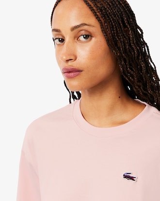 T-shirt de Corte Descontra&iacute;do com Crocodilo de Paisagem