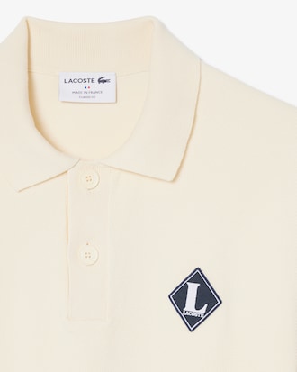 Sweater com Gola de Polo com Emblema de Fabrico Franc&ecirc;s