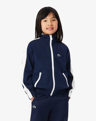 Sweatshirt Desportivo em Piqu&eacute; Interlock com Fecho