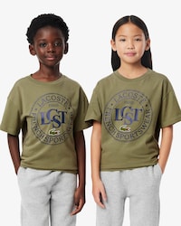 T-shirt de Algodão com Emblema em Contraste