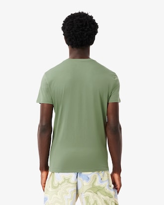 T-shirt de Algodão Pima com Decote em V Leve