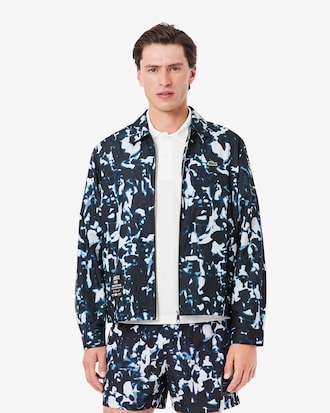 Corta-vento Impermeável com Padrão Estampado