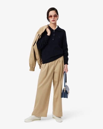 Sweater de Gola Alta em L&atilde; Cardada