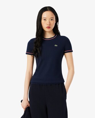 T-shirt de Jersey com Rebordo em Contraste