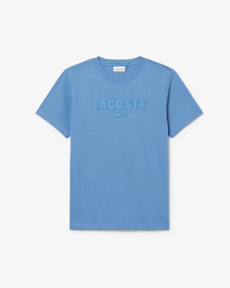 T-shirt de Algod&atilde;o com Marca Lacoste Texturizada